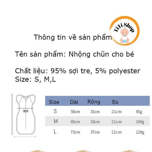 Nhộng chũn cho bé sơ sinh chất vải thun Cao Cấp có khóa kéo 2 chiều, quấn chũn sợi tre giúp bé ngủ ngon giấc