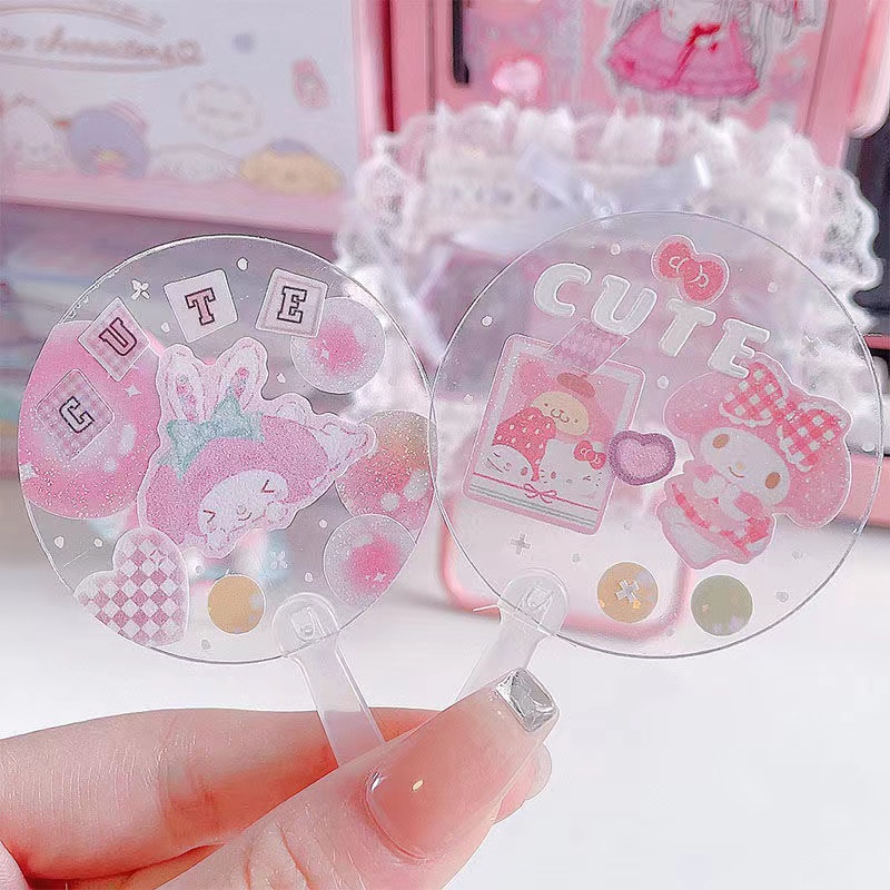 Móc Khóa Hình Quạt Trong Suốt Bằng Acrylic Độc Đáo DIY