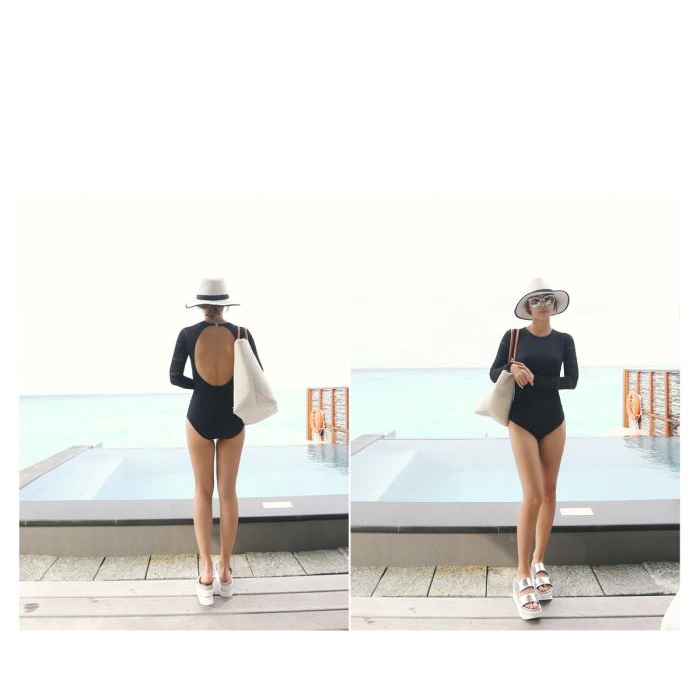 FREESHIP ĐƠN 99K_ Bộ Đồ Bơi Đi Tắm Biển Nữ Bikini 1 Mảnh Dài Tay (Set Áo Liền Và Quần Lót) | BigBuy360 - bigbuy360.vn