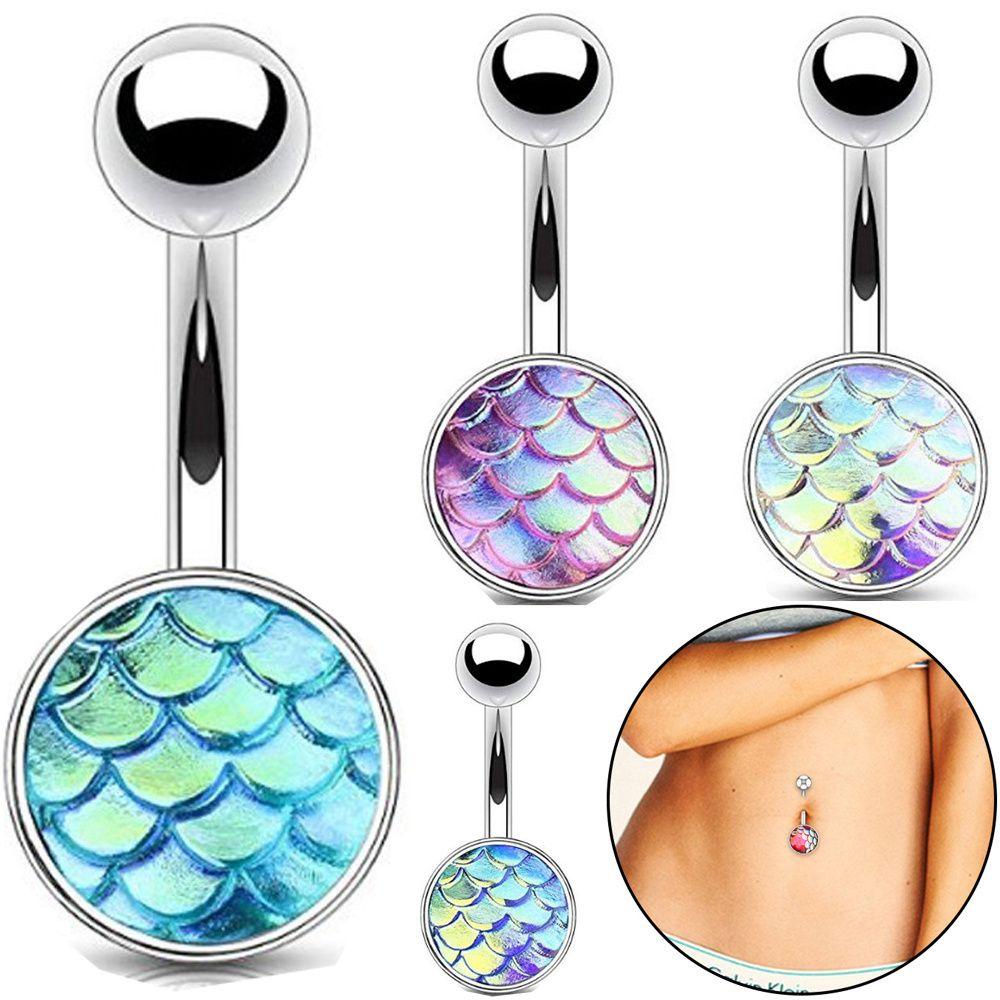 Khuyên Rốn Họa Tiết Vảy Cá Đơn Giản