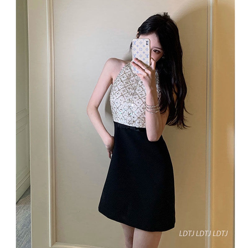 Đầm Dự Tiệc Hai Dây Đính Đá Sang Trọng Dành Cho Nữ
