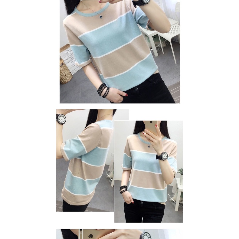 Áo thun tay ngắn cổ tròn kích thước rộng dành cho phụ nữ trung niên