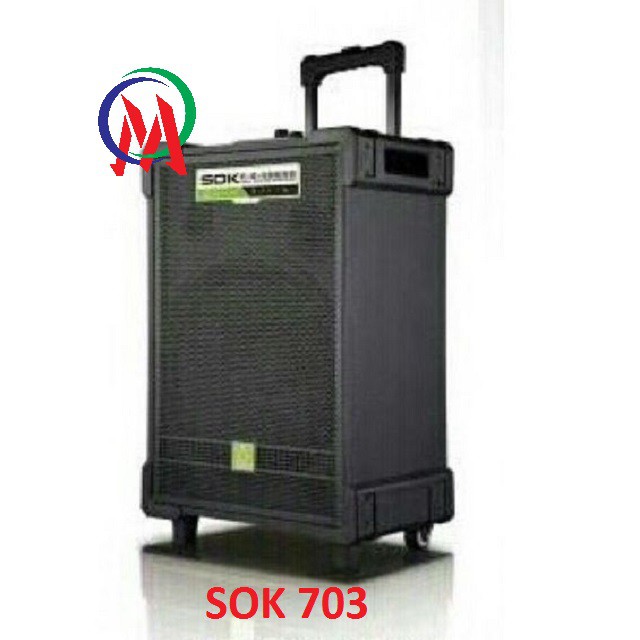 [LOA KÉO GỖ 3 TẤC + 2 MIC KO DÂY] loa kéo di động sok 703