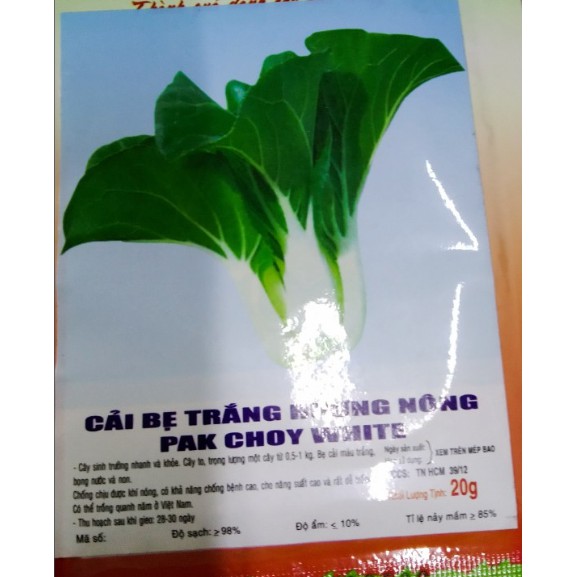 HẠT GIỐNG CẢI BẸ TRẮNG - GÓI 20 GRAM