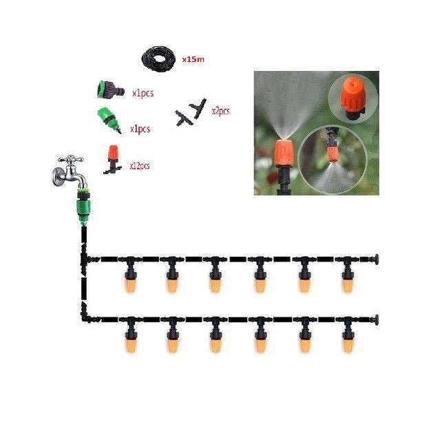Bộ tưới phun sương tưới lan - 12 béc