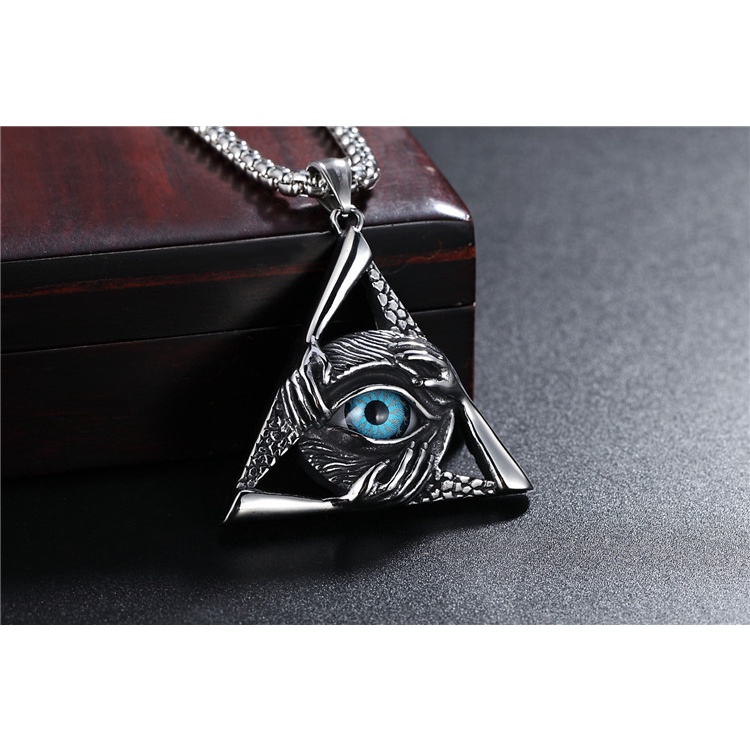 Dây chuyền titan conmắt tam giác Illuminati không gỉ MN07