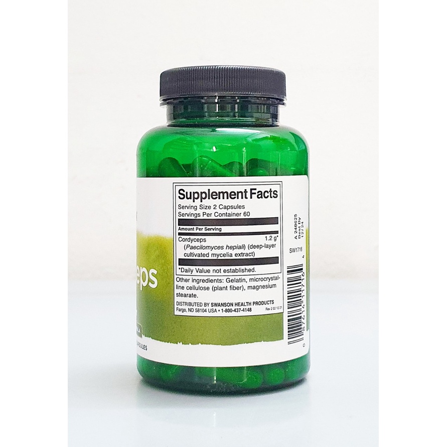 Viên uống đông trùng hạ thảo Cordyceps chai 120 viên hãng Swanson từ Mỹ