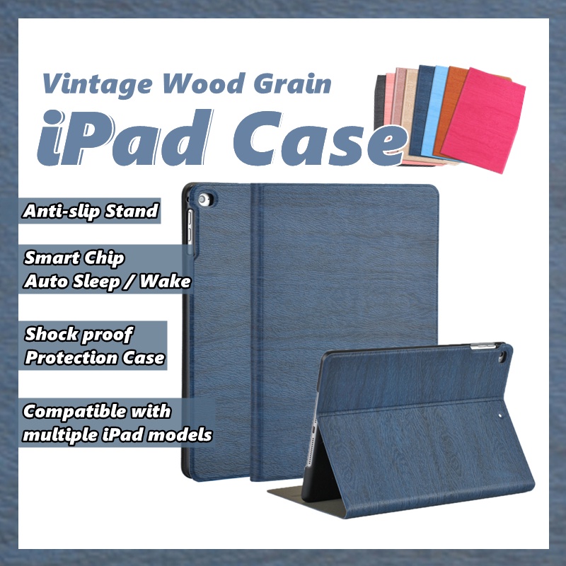 Bao Da Máy Tính Bảng Họa Tiết Vân Gỗ Cổ Điển Cho iPad 10.2 '' iPad 7th / 8th / 9th Gen 10.9 '' Air4 / Air5 2021 / 2020 Pro 11 ''