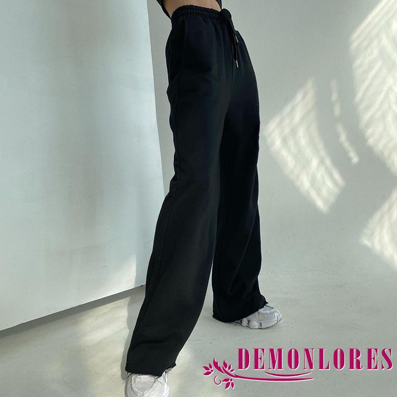 Quần Dài Ống Rộng Màu Trơn Thời Trang Cho Nữ