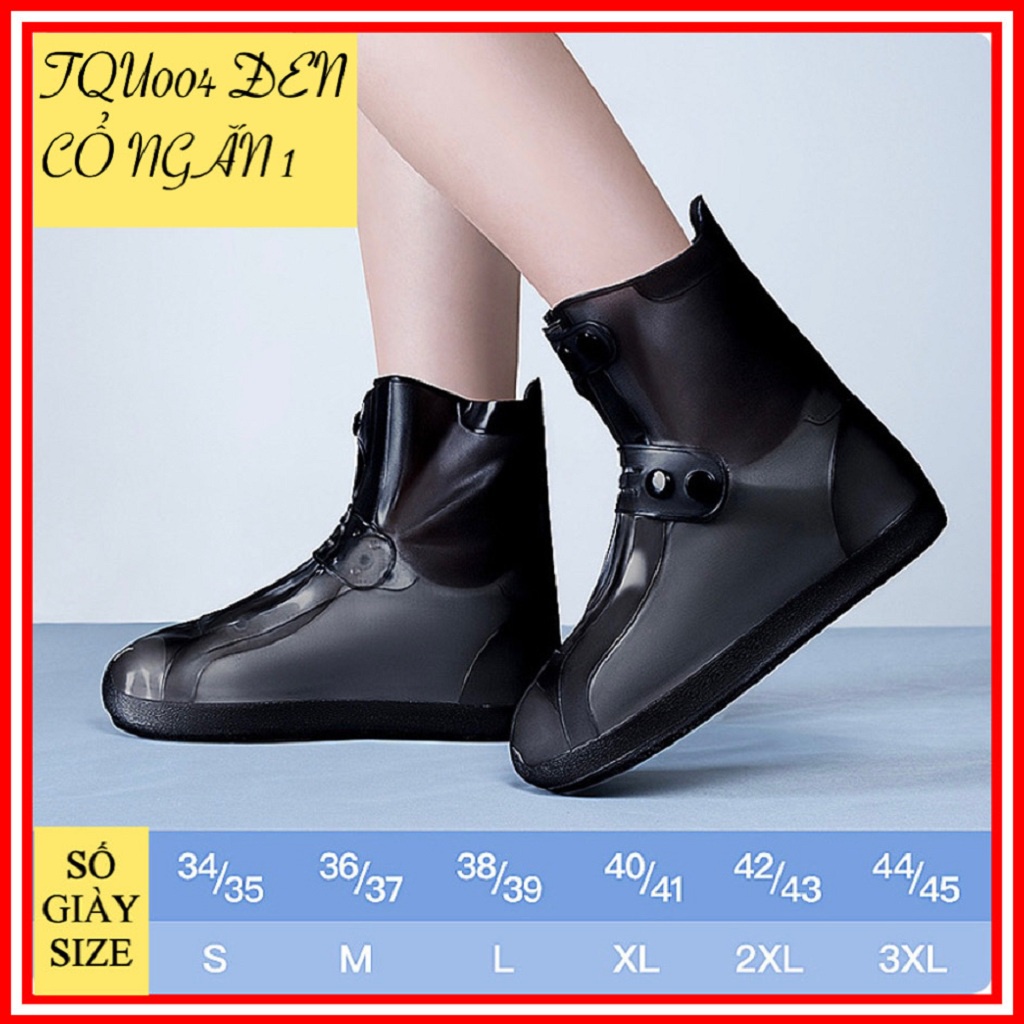 Ủng Đi Mưa Silicon Thời Trang, Bọc Giày Dép Đi Mưa Bằng Ủng Cao Su Chống Trơn Trượt Cao Cấp