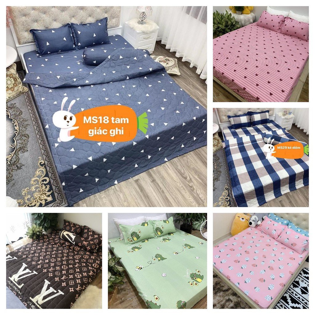 Ga giường bo chun cotton Poly Hàn Quốc 1m2x1m9,1m4x2m MẪU NGẪU NHIÊN