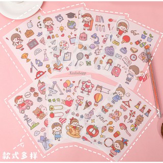Set 4 Tấm Sticker Cô Gái Dễ Thương