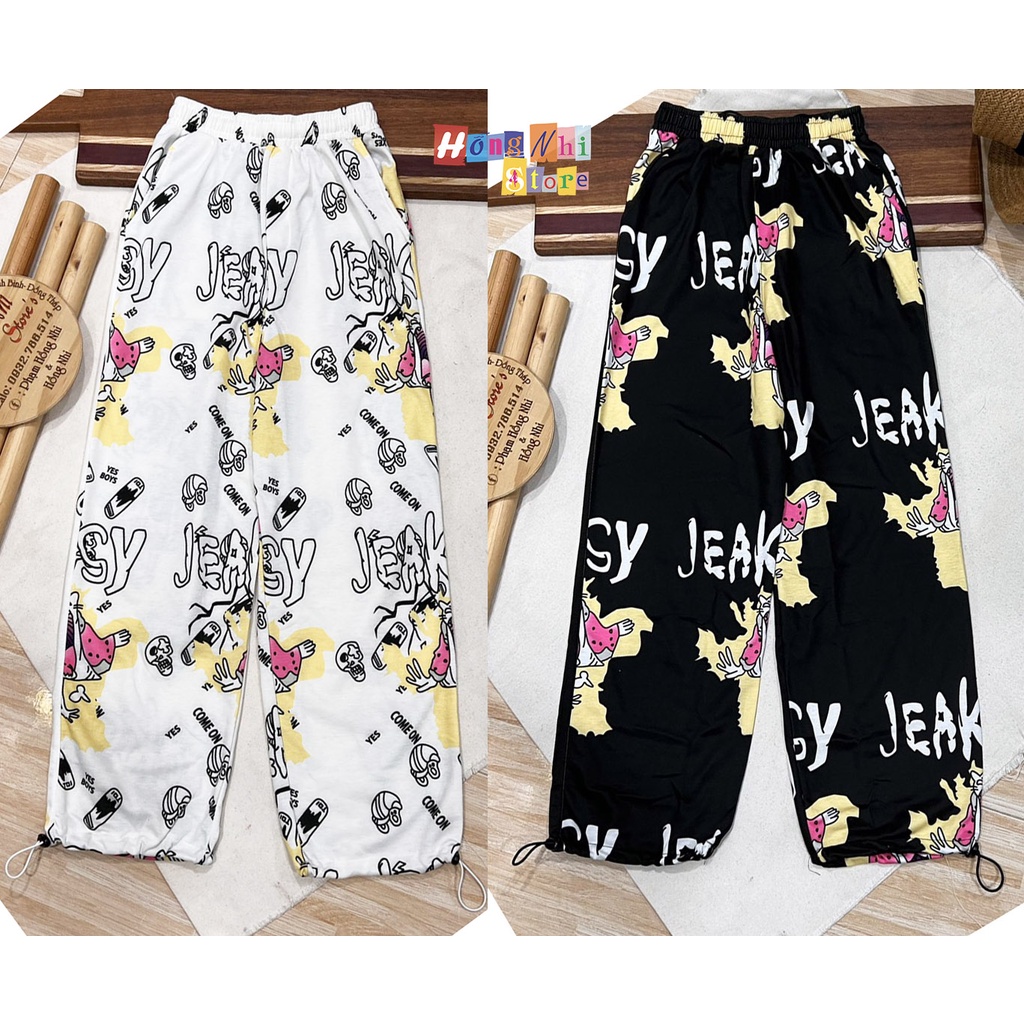 Quần Jogger 3D Jeaksy Hoạt Hình Ulzzang Unisex Jogger Loang Màu Dây Rút Lai Ống Rộng V2 - MM