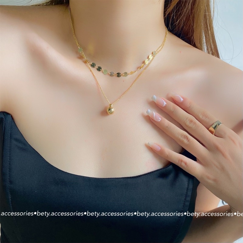 Dây chuyền nữ hai lớp thời trang phong cách hàn quốc Kary