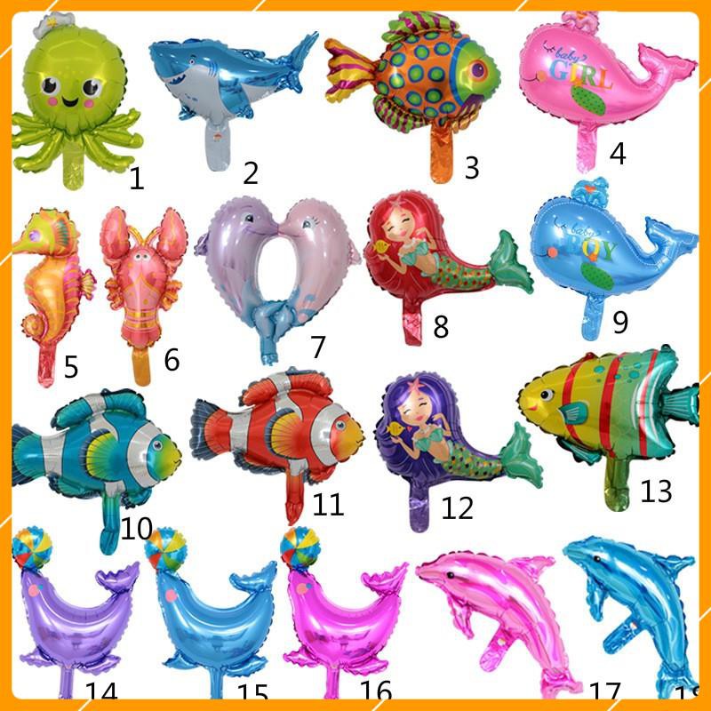 [ Rẻ Nhất ] Bóng bay hình con vật cá, tôm, cua và sinh vật biển trang trí sinh nhật cho bé