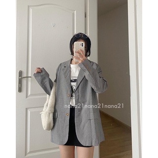 Áo blazer kẻ hàn quốc