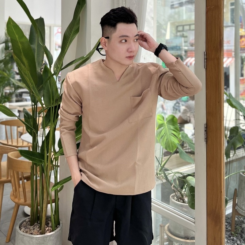 Áo Kiểu Phối Cổ V Unisex Premium Chất Xốp Hàn Phong Cách Hàn Quốc Hot Trend Mr Smile 99 Shop