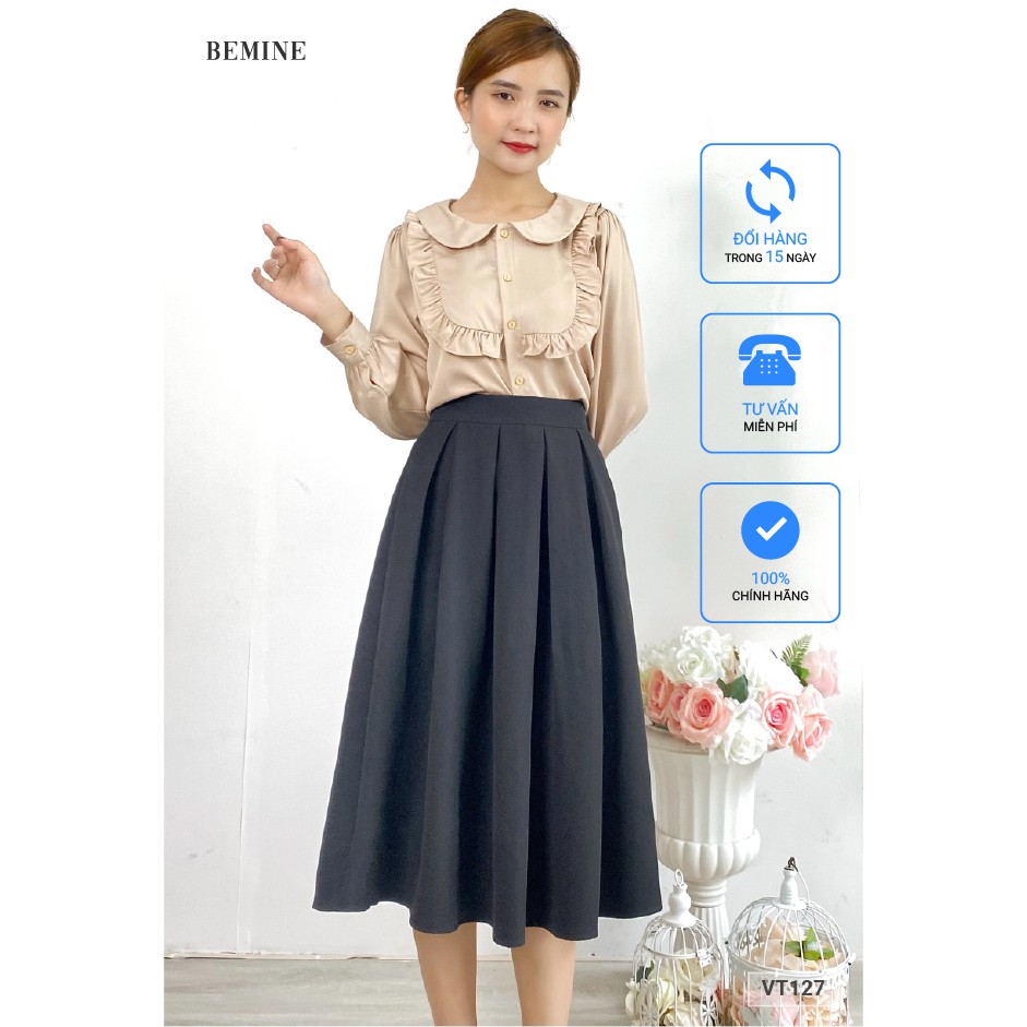 Chân váy dài xếp ly đều BEMINE VT127DEN