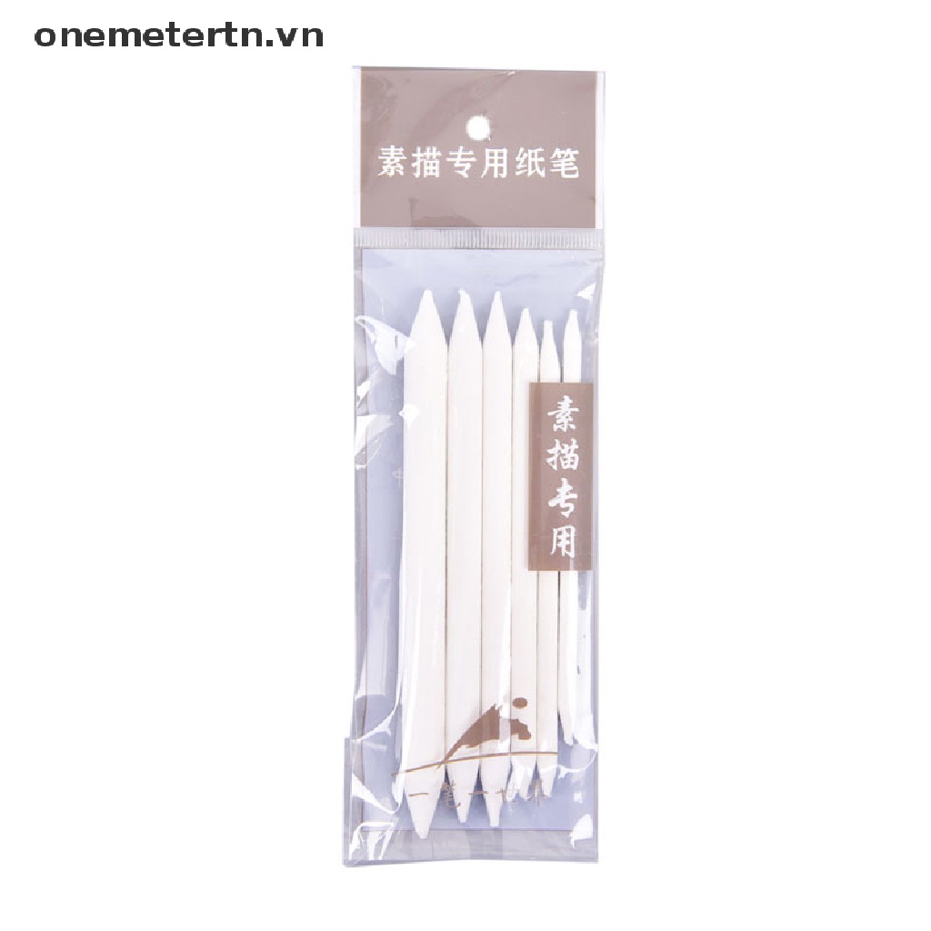 onemetertn  6pcs/set Blending Smudge Stump Stick Tortillon Sketch Art White Drawing Charcoal  VN
