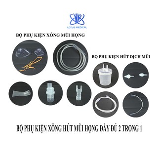 Bộ phụ kiện xông hút mũi họng - Xông khí dung Hút dịch mũi 2 trong 1