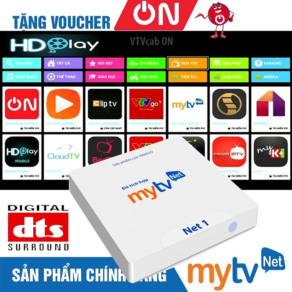 Box MYTV NET 1G  - Phiên Bản 2022 - Tích Hợp Truyền Hình Bản quyền Miễn Phí - Có Bluetooth 5.0 - Hàng Chính Hãng