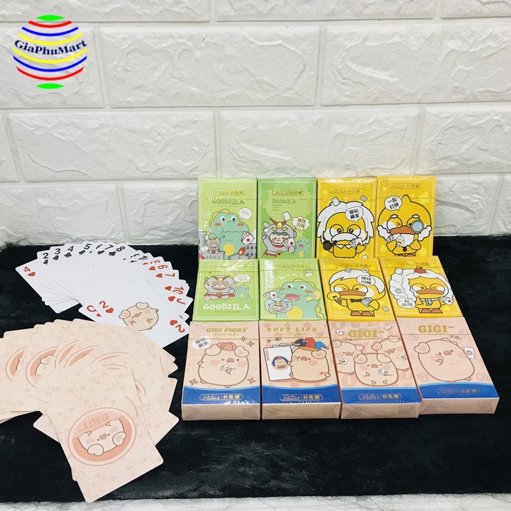 Bộ Bài Tây Hoạt Hình Dễ Thương 52 Lá Bài