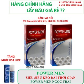 [BAO CAO SU POWERMEN] COMBO 24 Bao cao su gân gai nổi siêu kéo dài thời gian POWER MEN NGỌC TRAI