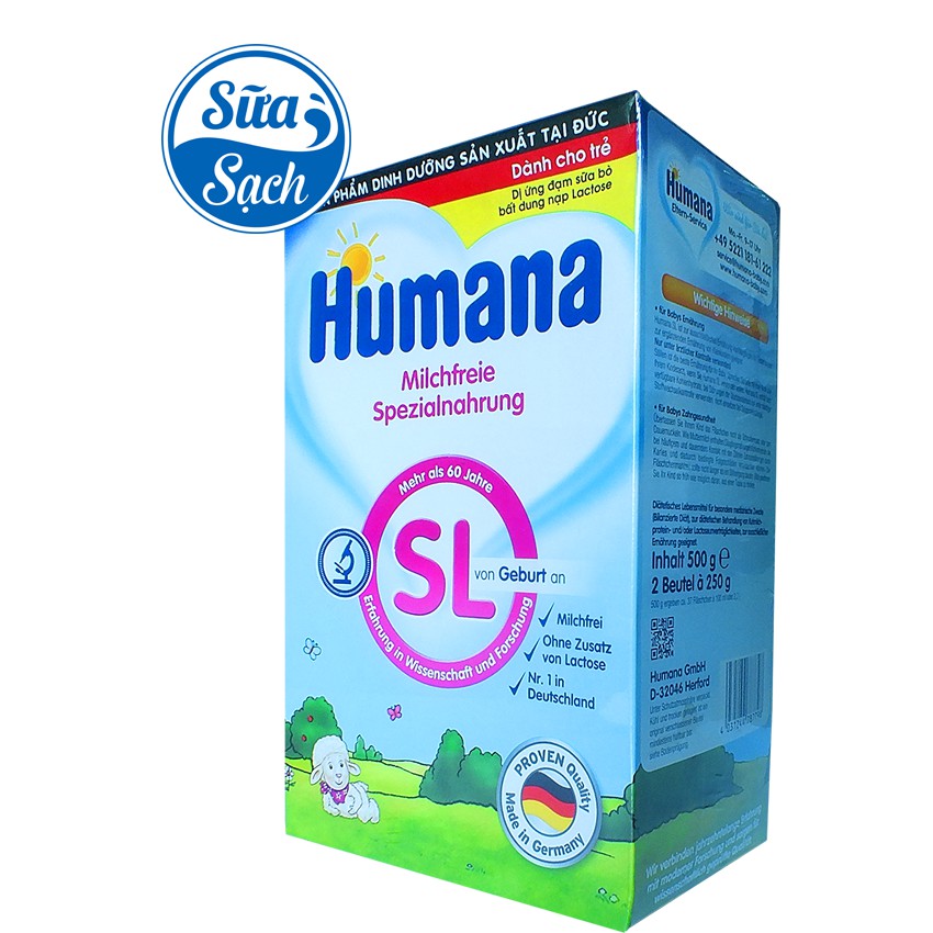 Sữa Humana SL - 500gr Đặc Trị Dị Ứng Đạm Sữa Bò date mới t4/2022