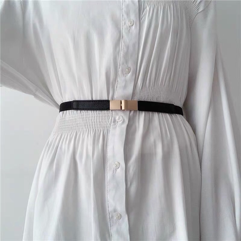 Đai váy thắt lưng váy bản nhỏ Đv019 1.5cm sim sim shop  -  Belt váy áo nhỏ thun co giãn cài phía trước