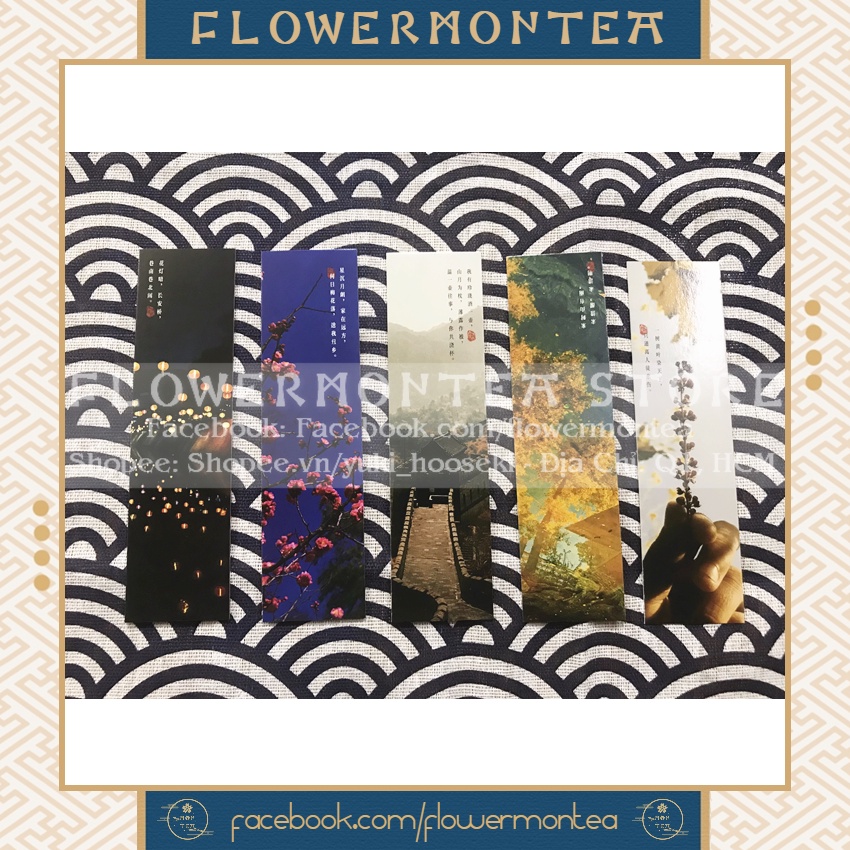 Set 10 Thẻ Đánh Dấu Sách | Bookmark Giấy - Phong Cảnh Trung Hoa