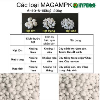 Phân Trắng Tan Chậm Nhật HYPONEX - MAGAMP K - 100g