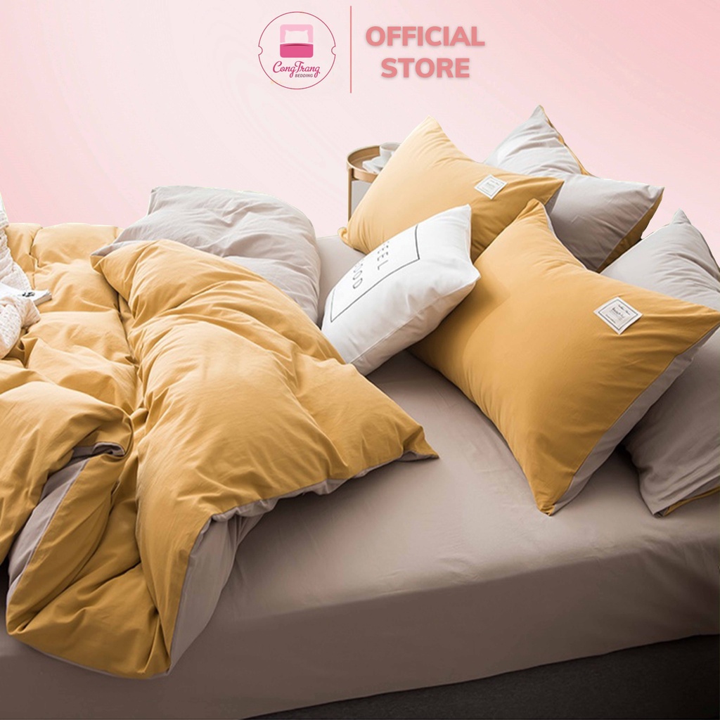 Bộ chăn ga gối cotton TiCi cao cấp KHÔNG BAI XÙ, hàng nhập khẩu một màu - ( BO CHUN THEO YÊU CẦU)