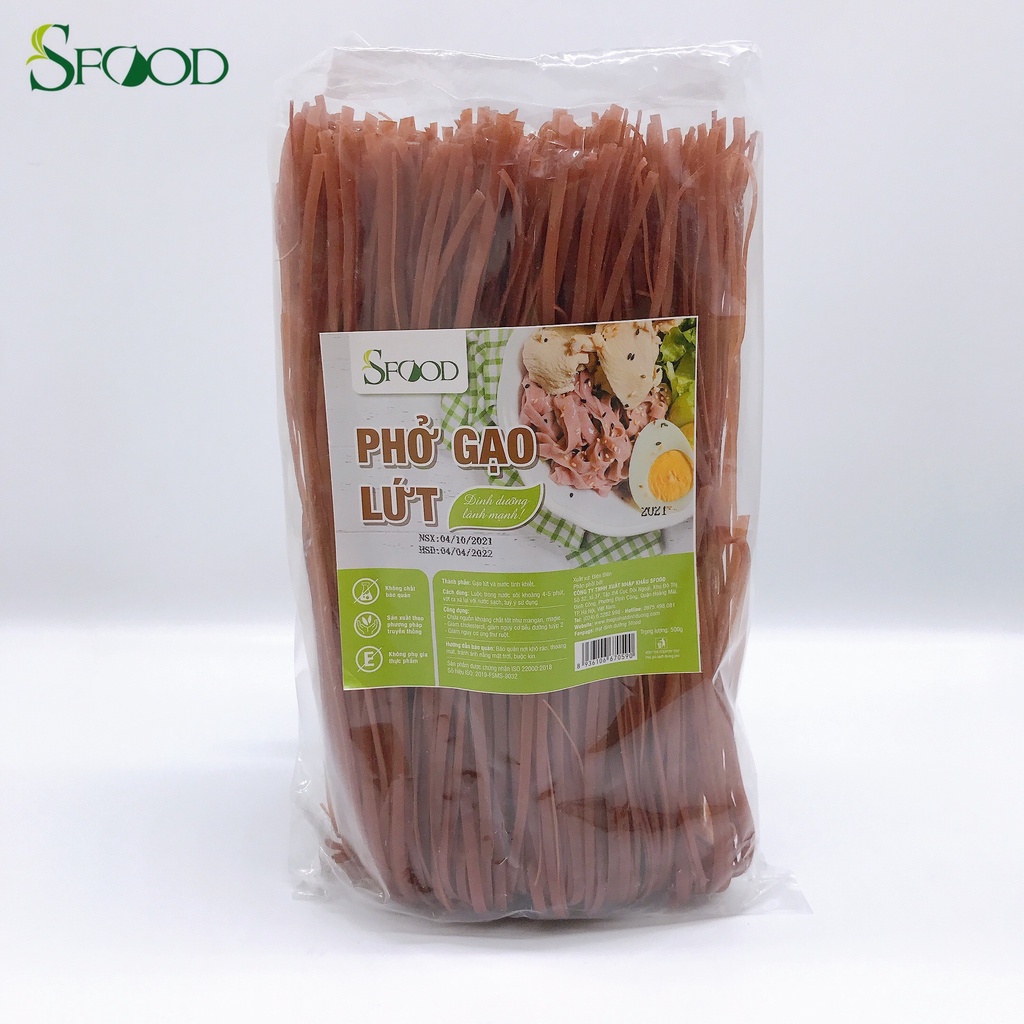 Bún gạo lứt/ phở gạo lứt Sfood 500gram, bún gạo lứt/ phở gạo lứt ăn kiêng, giảm cân