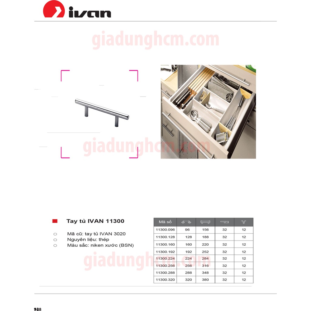 Tay nắm đũa  inox 304 IVAN