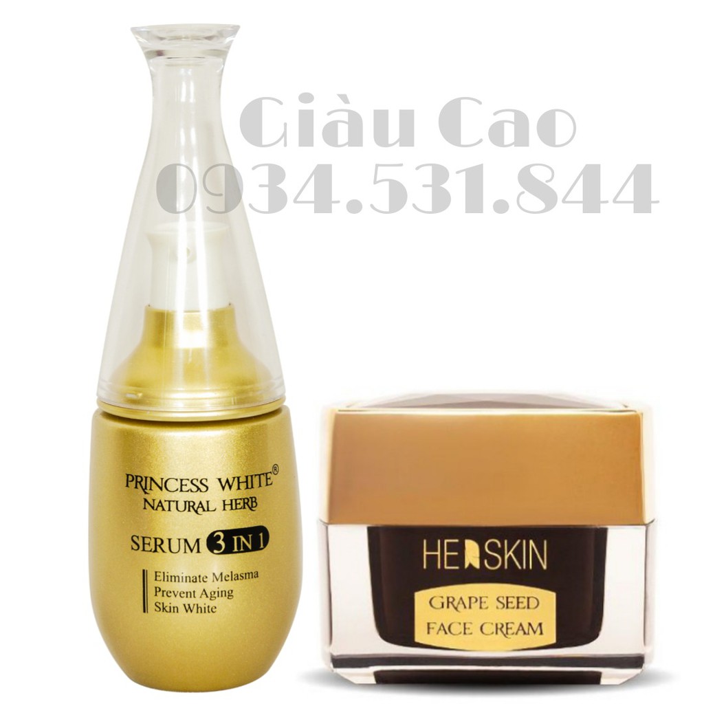 BỘ SẢN PHẨM CHĂM SÓC DA LÃO HÓA CHUYÊN SÂU TẠI NHÀ TONER+SERUM+NÂNG CƠ FACE HERSKIN PRINCESS WHITE | BigBuy360 - bigbuy360.vn