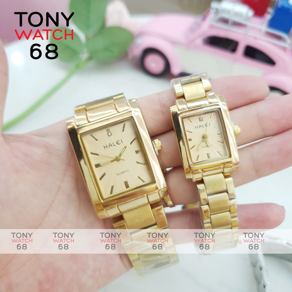 Đồng hồ cặp đôi nam nữ Halei mặt vuông dây kim loại không gỉ chính hãng chống nước tuyệt đối | BigBuy360 - bigbuy360.vn