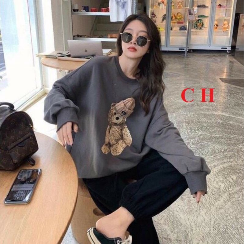 Bộ ngủ nữ Gấu Đội Mũ LenÁo SWEATER ấm áp, giữ nhiệt tốtbộ thu đông☘️Chất nỉ cotton☘️2 lớpUnisex mặc nhà nữ Kute