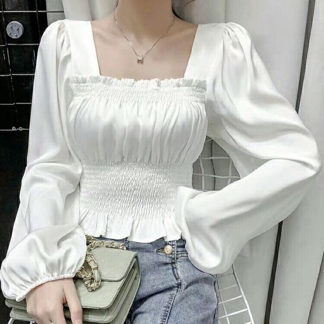 Áo lụa tay phồng chun eo 🎀[ Kèm HÌNH THẬT ]