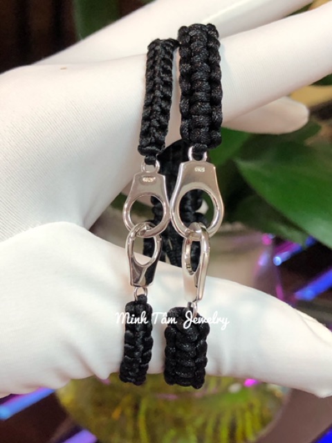 Vòng tay đôi còng số 8 bạc S925 cao cấp