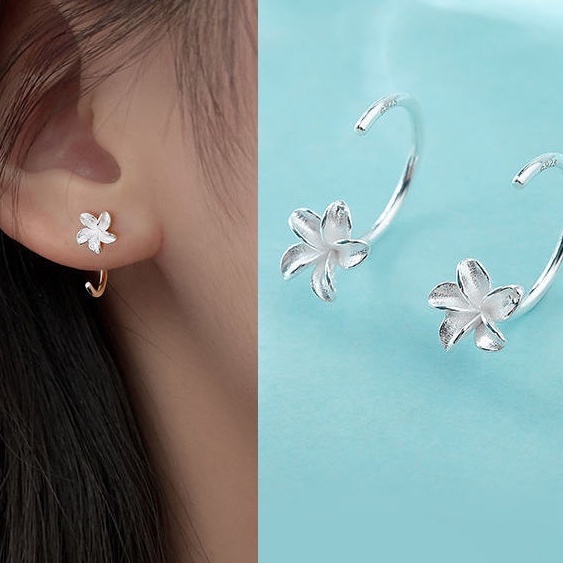 『Mango』Bông Tai Mạ Bạc 925 Hình Bướm Phong Cách Hàn Quốc Thời Trang Cho Nữ A141