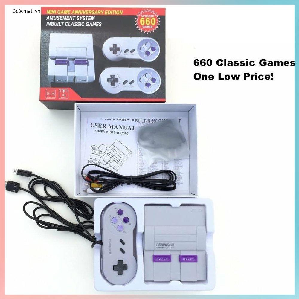 ✨chất lượng cao✨ Snes Nes Super Classic Tv Game Consoles 16-Bit Video Game Console Built-In 660 Classic Games Console