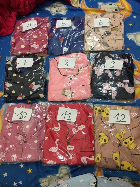 Bộ pizama dài tay chất kate thái mềm loại 1