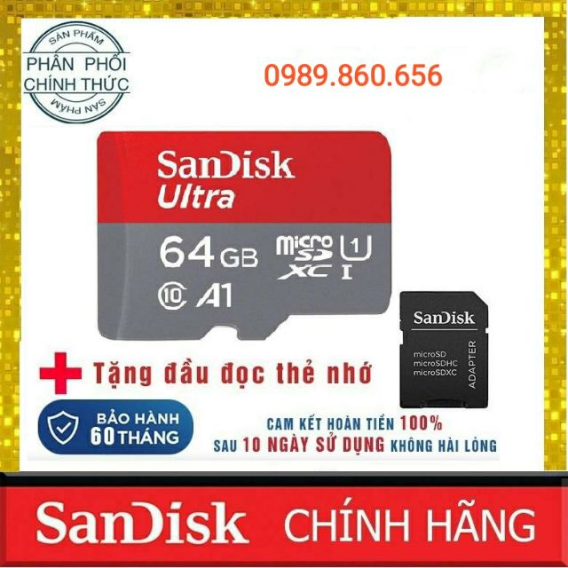 Thẻ nhớ Micro SD SanDick Ultra 64GB/32GB chuyên dụng cho điện thoại, máy tính bảng, camera IP | BigBuy360 - bigbuy360.vn