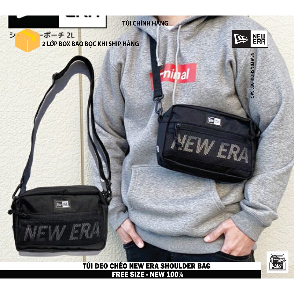 [ HÀNG CHÍNH HÃNG ] Túi Đeo Chéo New Era Shoulder Bag - Black ( FREE SIZE ) - HÀNG CHÍNH HÃNG 100%