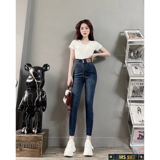 Quần Jean Nữ cao cấp 💖FREESHIP💖 Quần bò nữ skinny mẫu mới 2021 chất liệu denim co giãn phối rách Lady Fashion - QJN604