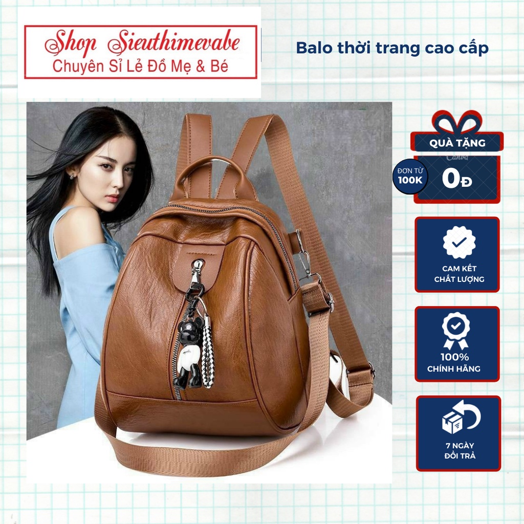 FREESHIP Plus, Balo da mềm, ba lô nũ kiểu dáng hàn quốc 2025 freegift gấu dễ thương
