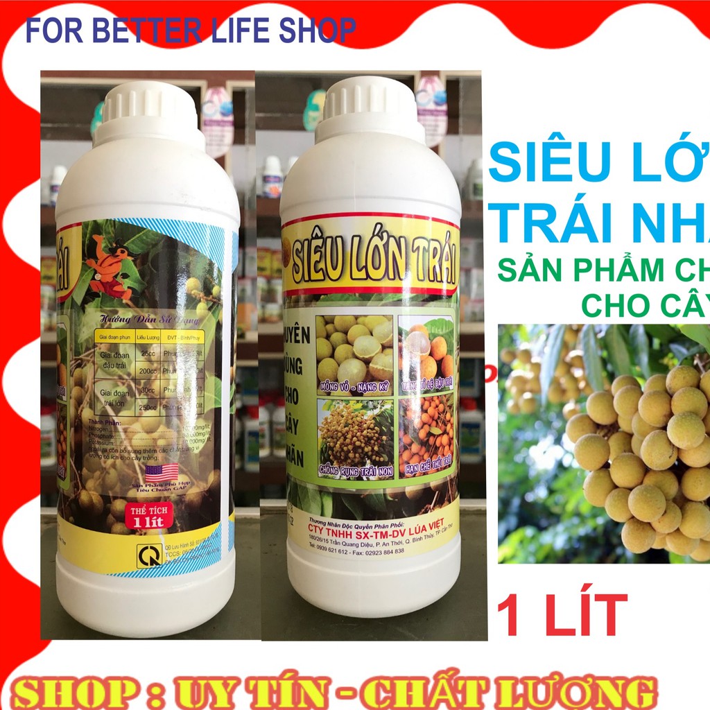 Phân Bón Lá Siêu Lớn Trái Nhãn chai 1 Lít Chuyên Dùng Cho Nhãn