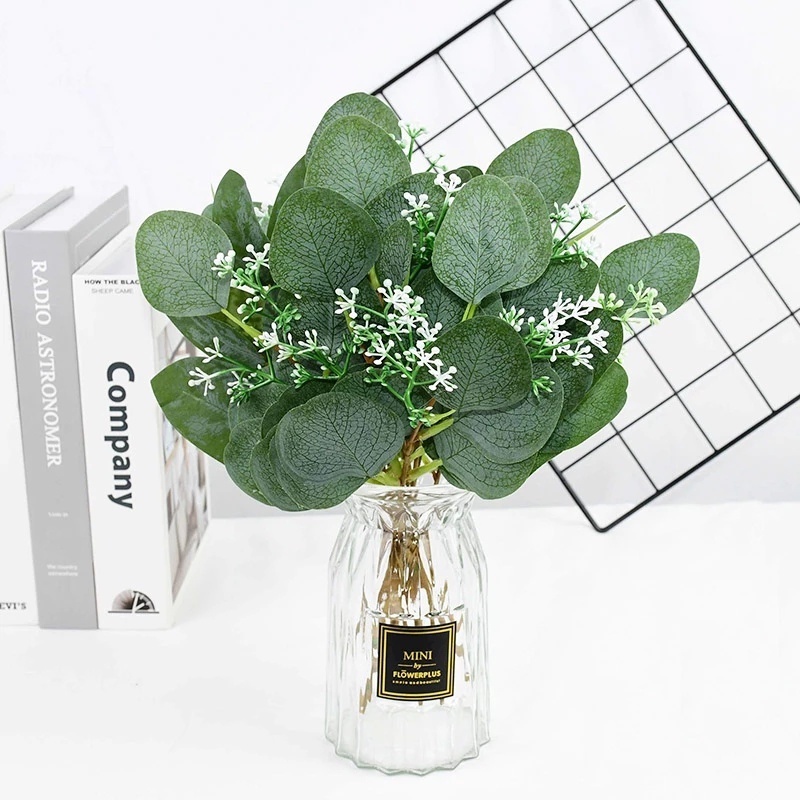 1 Nhánh Lá Bạch Đàn Nhân Tạo Trang Trí Nhà Cửa/Văn Phòng/Tiệc Cưới/Giáng Sinh DIY