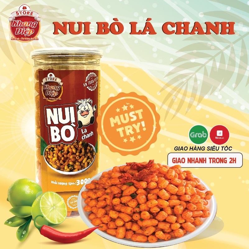 Nui bò lá chanh 300g Khang Diệp đồ ăn vặt Hà Nội