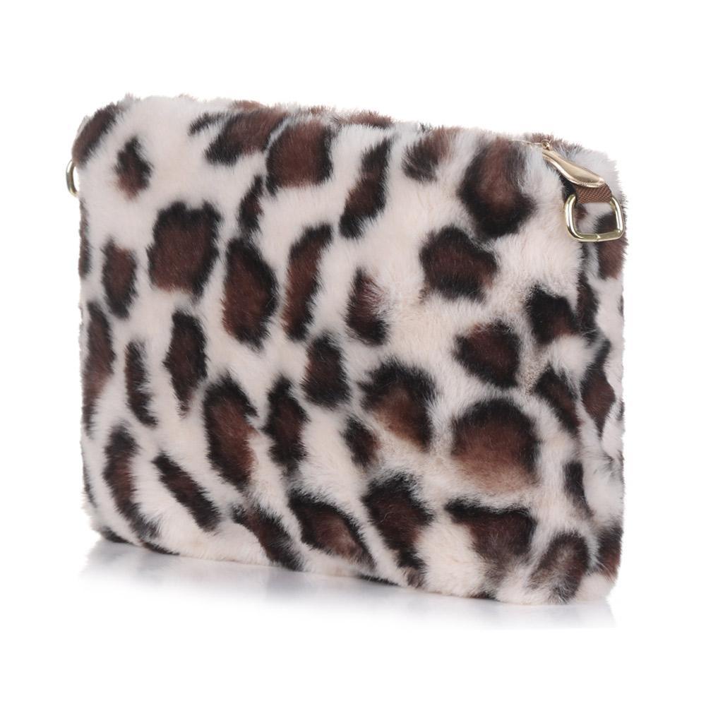 UUMIR Túi Đeo Vai Giả Lông Mềm Họa Tiết Da Báo Thời Trang Cho Nữ